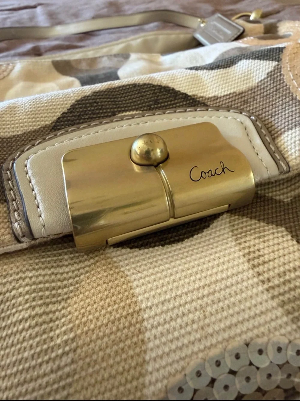 ⁠NWOT Coach Kristin Sequin Op Art Hobo Bag 14767⁠